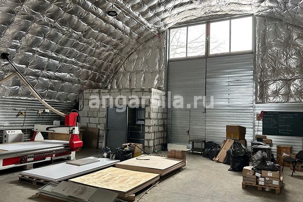 бескаркасный утепленный ангар